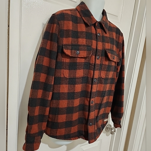 Jachs Men's Quilted Lined Plaid Flannel Button Shirt Size Medium - Picture 7 of 10